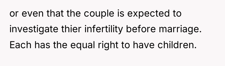 or even that the couple is expected to investigate thier...