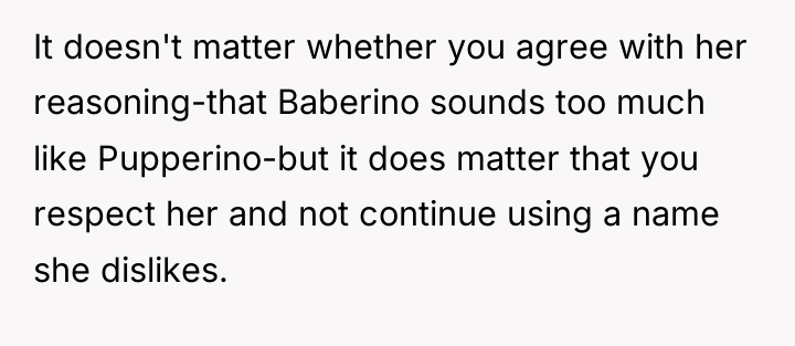 It doesn't matter whether you agree with her reasoning-that Baberino...