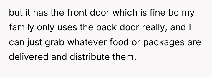 but it has the front door which is fine bc...