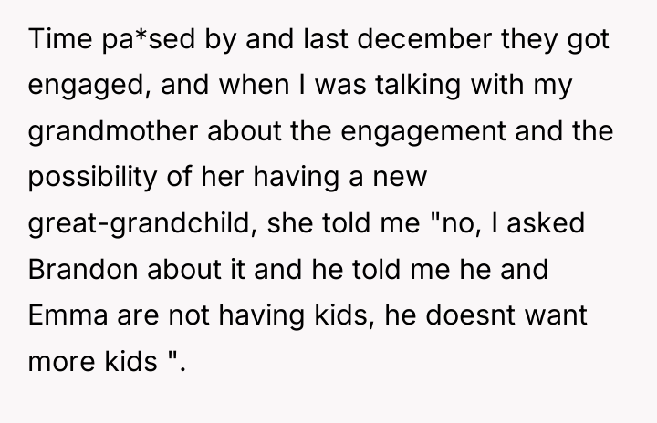 Time pa*sed by and last december they got engaged, and...