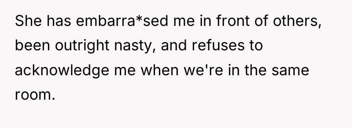 She has embarra*sed me in front of others, been outright...