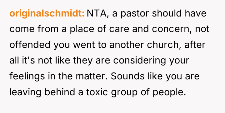 originalschmidt NTA, a pastor should have come from a place...