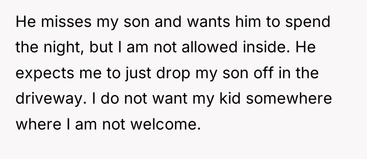 He misses my son and wants him to spend the...