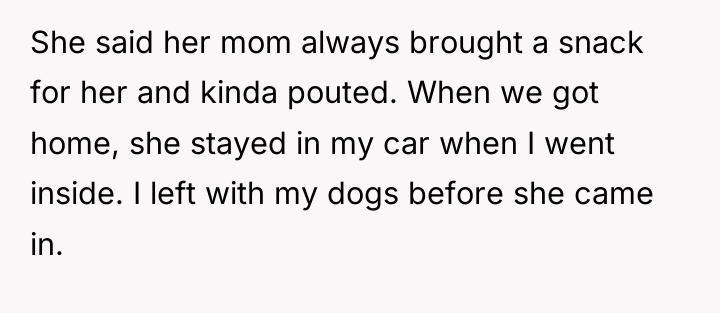 She said her mom always brought a snack for her...
