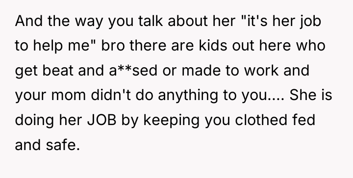 And the way you talk about her "it's her job...