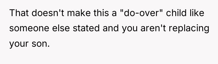 That doesn't make this a "do-over" child like someone else...