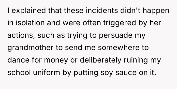 I explained that these incidents didn't happen in isolation and...