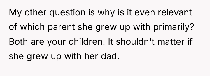 My other question is why is it even relevant of...