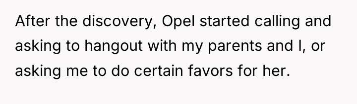 After the discovery, Opel started calling and asking to hangout...
