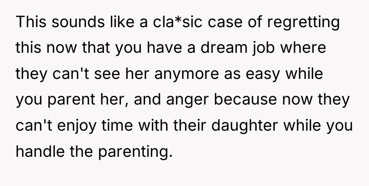 This sounds like a cla*sic case of regretting this now...