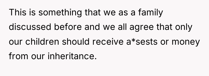 This is something that we as a family discussed before...