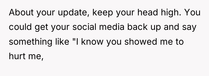 About your update, keep your head high. You could get...
