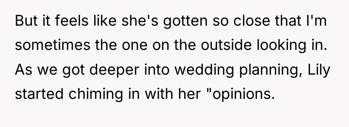 But it feels like she's gotten so close that I'm...