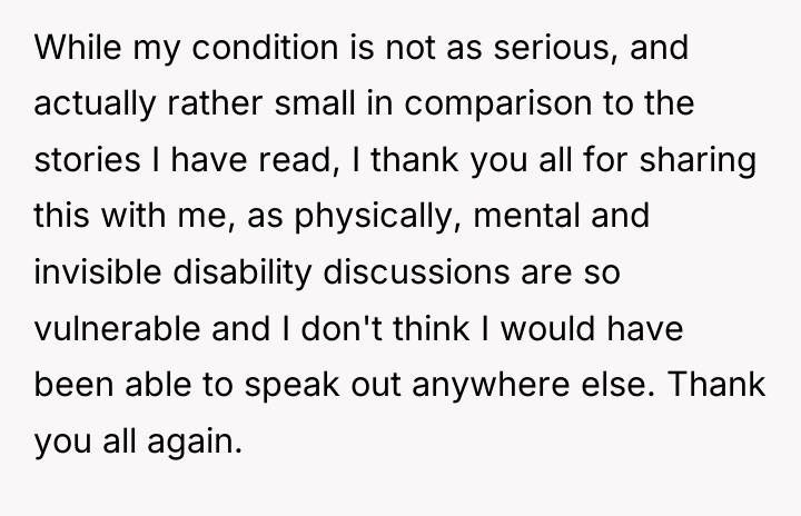 While my condition is not as serious, and actually rather...