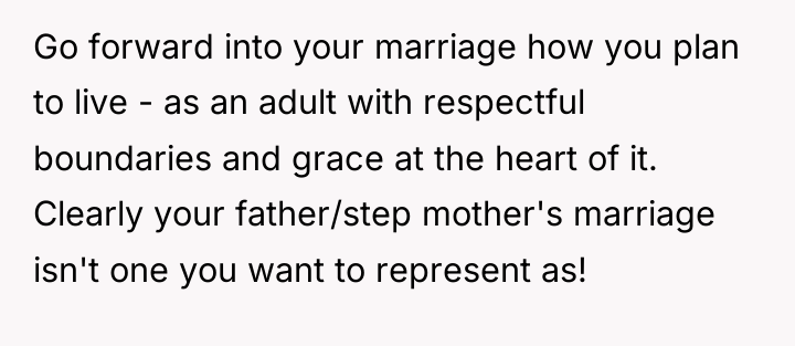 Go forward into your marriage how you plan to live...