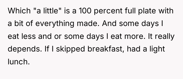 Which "a little" is a 100 percent full plate with...