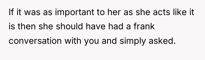 If it was as important to her as she acts...