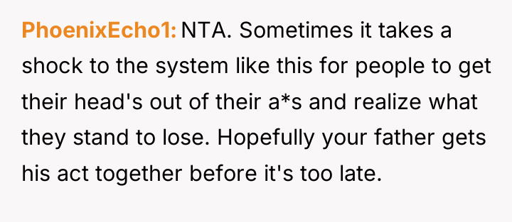 PhoenixEcho1 NTA. Sometimes it takes a shock to the system...