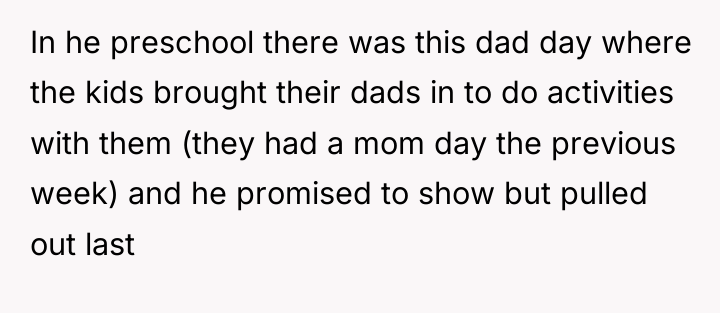 In he preschool there was this dad day where the...