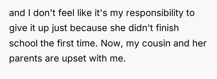 and I don't feel like it's my responsibility to give...