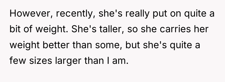 However, recently, she's really put on quite a bit of...