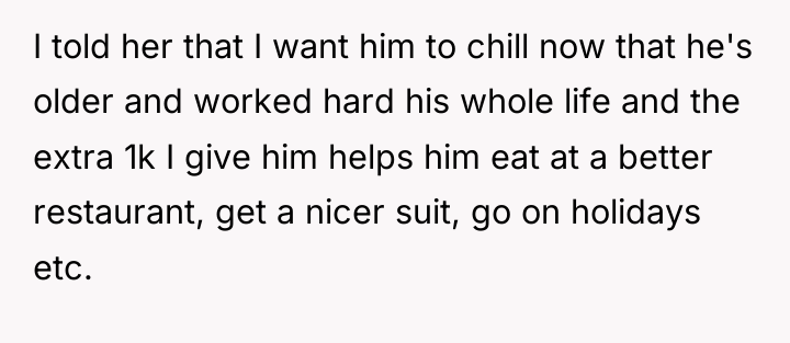 I told her that I want him to chill now...