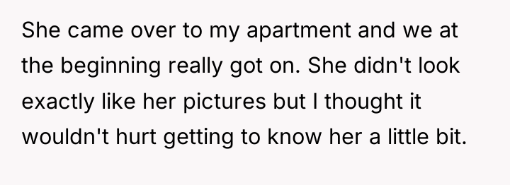 She came over to my apartment and we at the...