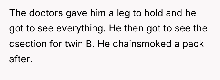 The doctors gave him a leg to hold and he...