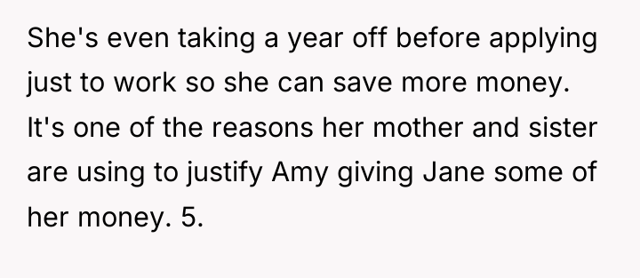 She's even taking a year off before applying just to...