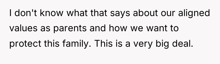 I don't know what that says about our aligned values...