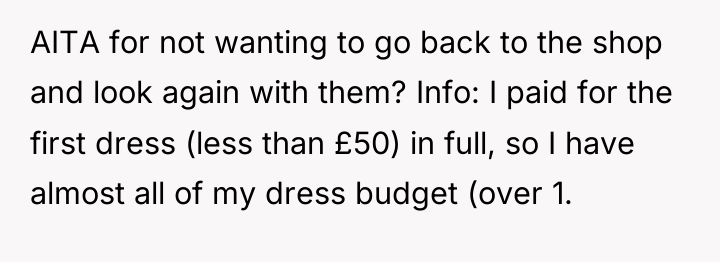 AITA for not wanting to go back to the shop...