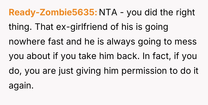Ready-Zombie5635 NTA - you did the right thing. That ex-girlfriend...