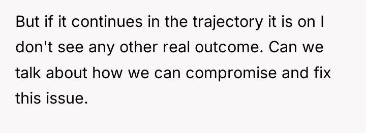 But if it continues in the trajectory it is on...