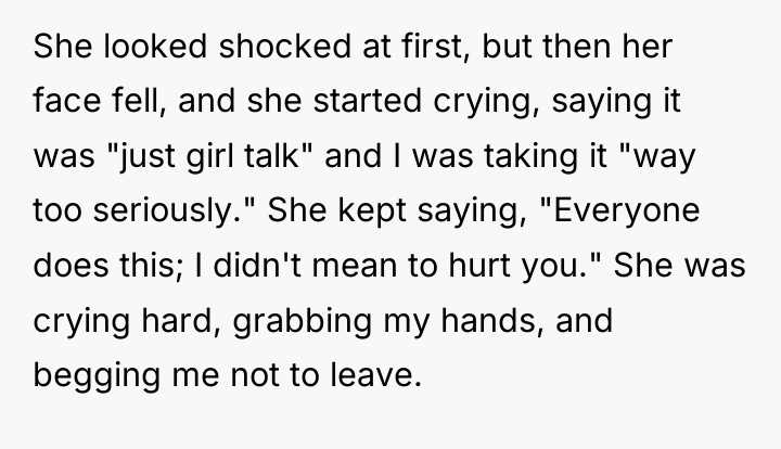 She looked shocked at first, but then her face fell,...