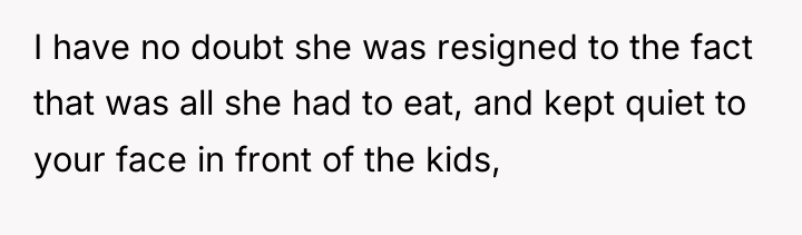 I have no doubt she was resigned to the fact...