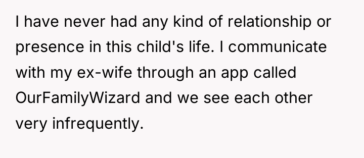 I have never had any kind of relationship or presence...