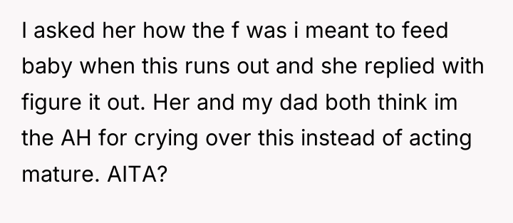 I asked her how the f was i meant to...