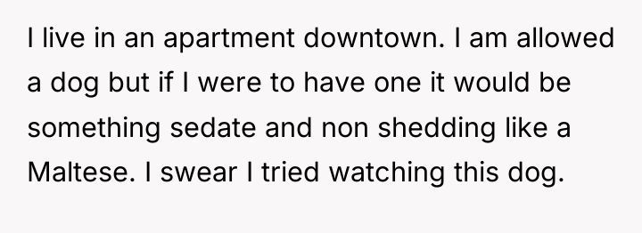 I live in an apartment downtown. I am allowed a...