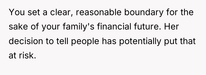 You set a clear, reasonable boundary for the sake of...