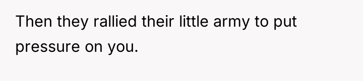 Then they rallied their little army to put pressure on...