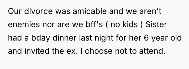 Our divorce was amicable and we aren't enemies nor are...