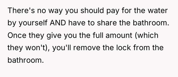 There's no way you should pay for the water by...
