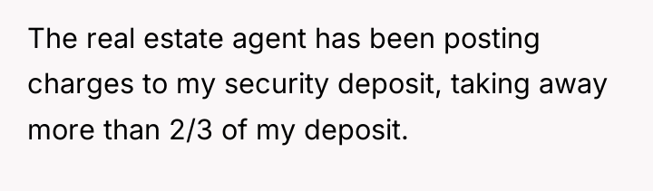 The real estate agent has been posting charges to my...