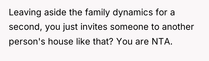 Leaving aside the family dynamics for a second, you just...