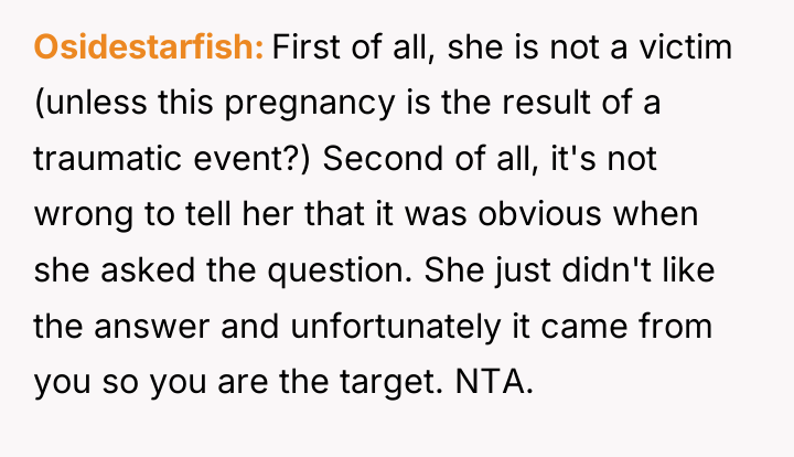 Osidestarfish First of all, she is not a victim (unless...