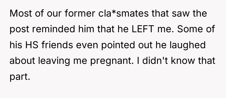 Most of our former cla*smates that saw the post reminded...