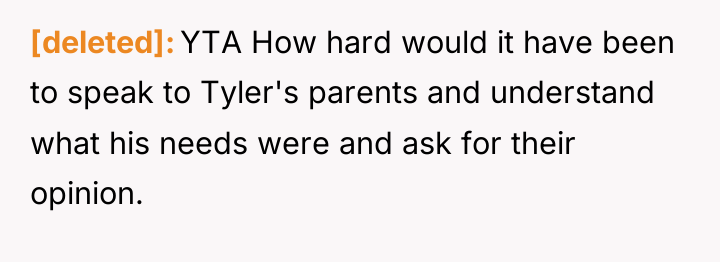 [deleted] YTA How hard would it have been to speak...