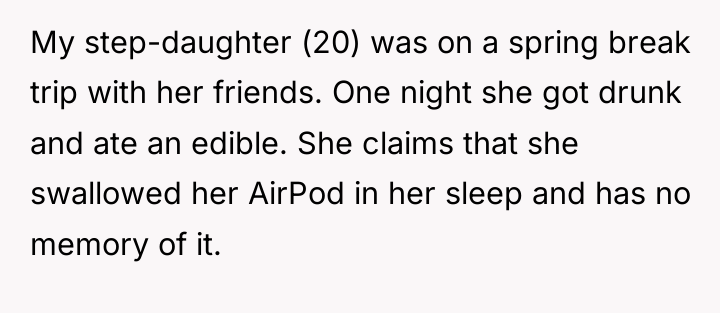 My step-daughter (20) was on a spring break trip with...