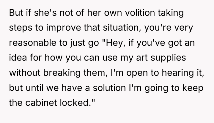 But if she's not of her own volition taking steps...
