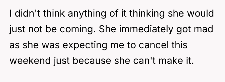 I didn't think anything of it thinking she would just...